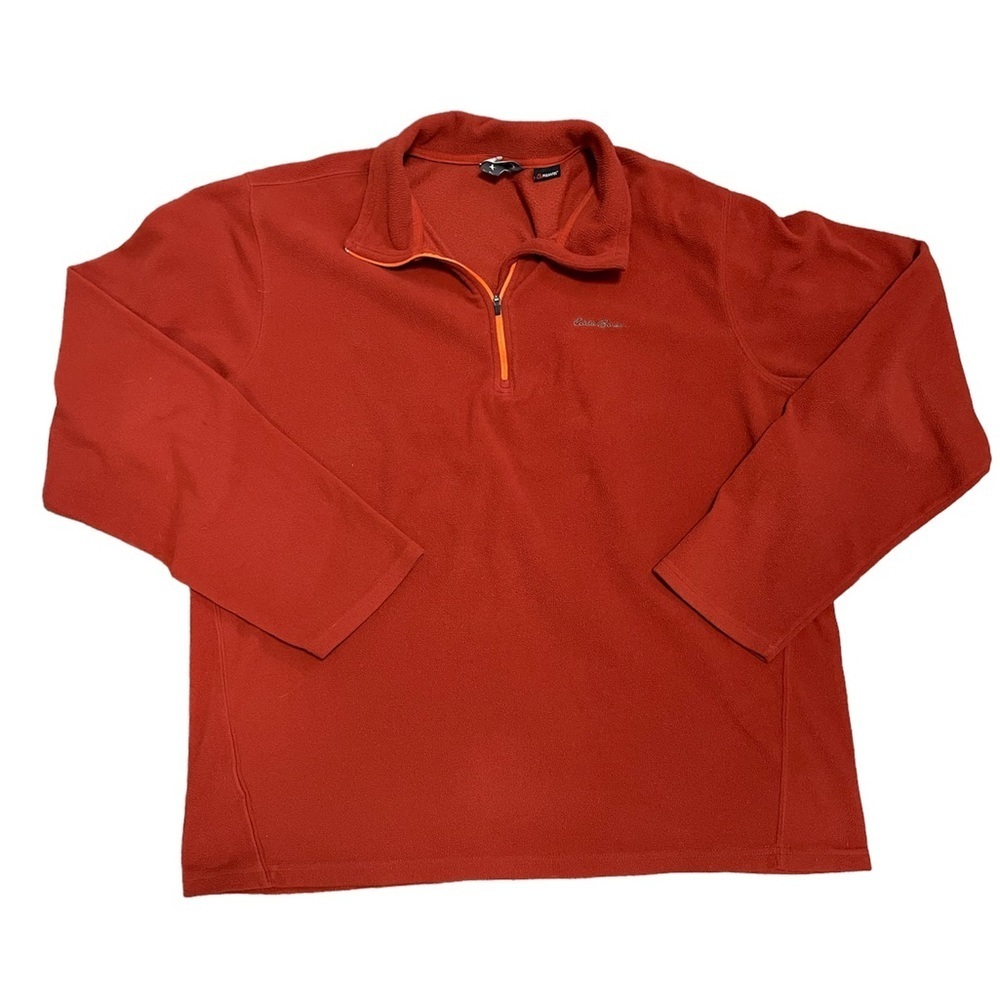 Eddie Bauer PolarTec Men's Orange XL Pullover‎ SweatShirt